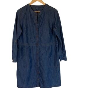 J Jill Womens Denim Button-Up Dress Size Medium‎ Classic Casual Lightwash